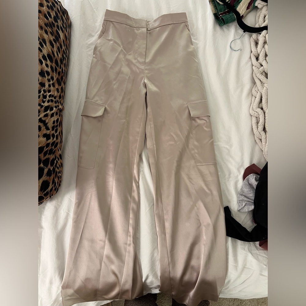 Zara Silk Cargo Pants